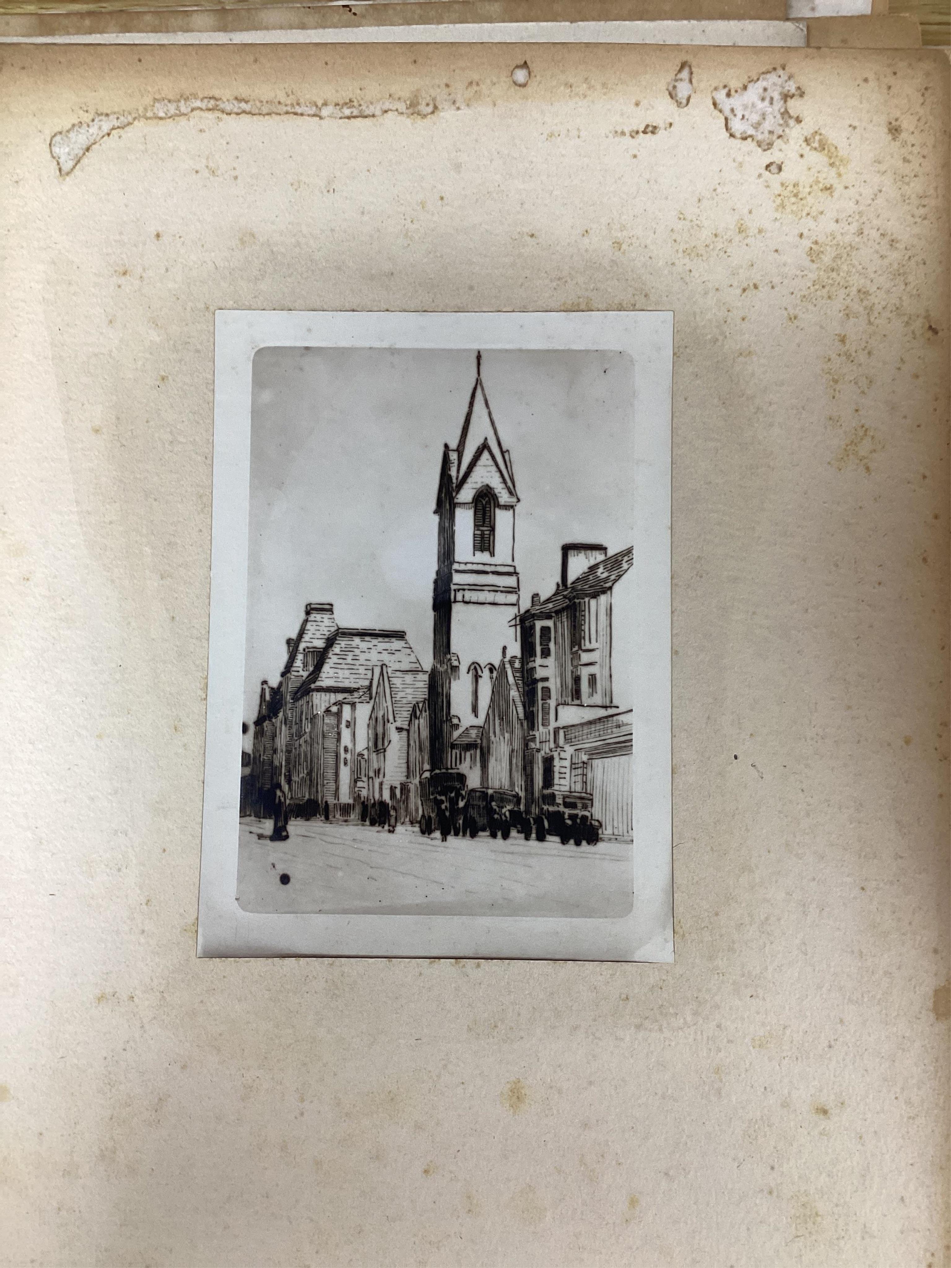 A large collection of various etchings, many signed in pencil, some local views, mounted, unframed